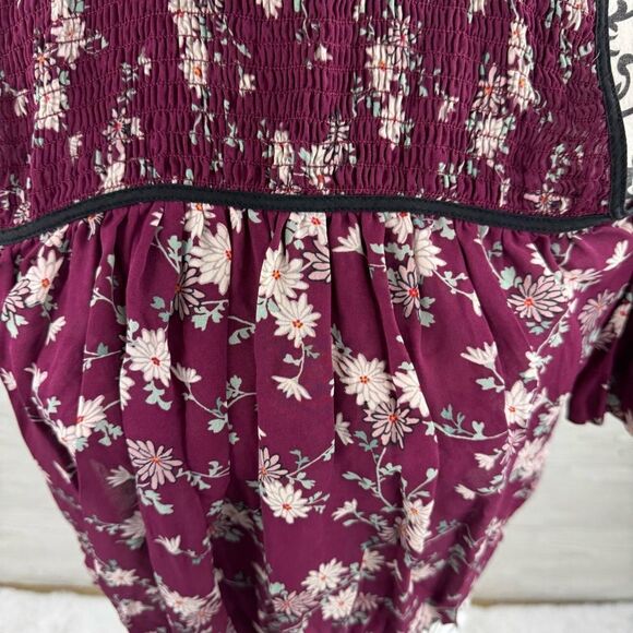 Cinq a Sept Soha Floral Cold Shoulder Cut Out Ruffle Silk Top - Picture 6 of 13